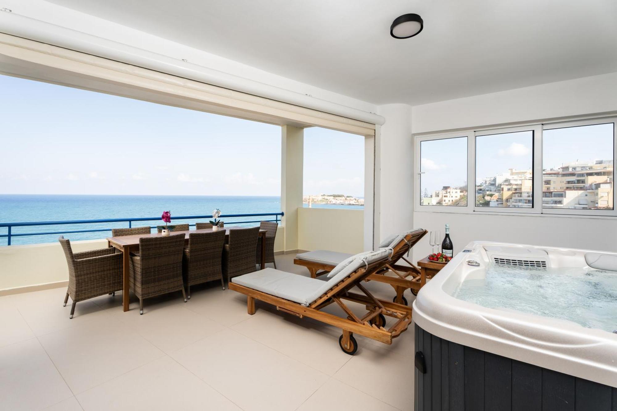 Secret View Apartment, With Private Jacuzzi Rethymnon Exterior foto